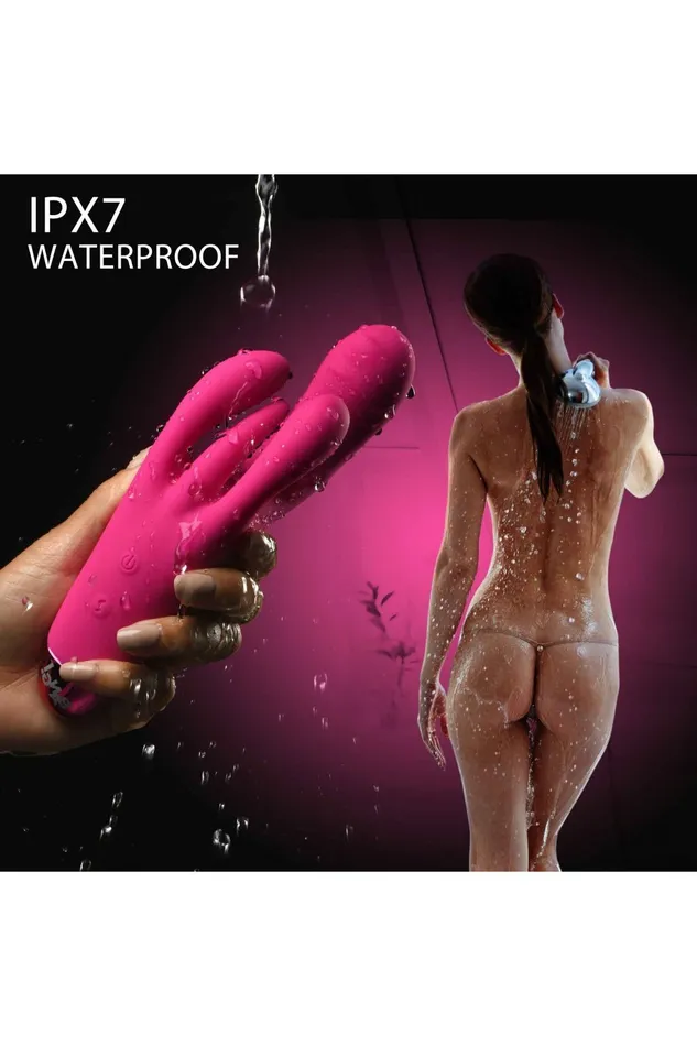 Sd Vibrators 10X Triple Rabbit Silicone Vibrator Pink
