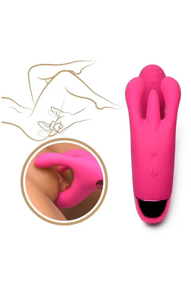 Sd Vibrators 10X Triple Rabbit Silicone Vibrator Pink