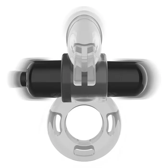 Transparent Vibrating Cock Ring With Clitoris Stimulator Fry Intense Male Sex Toys