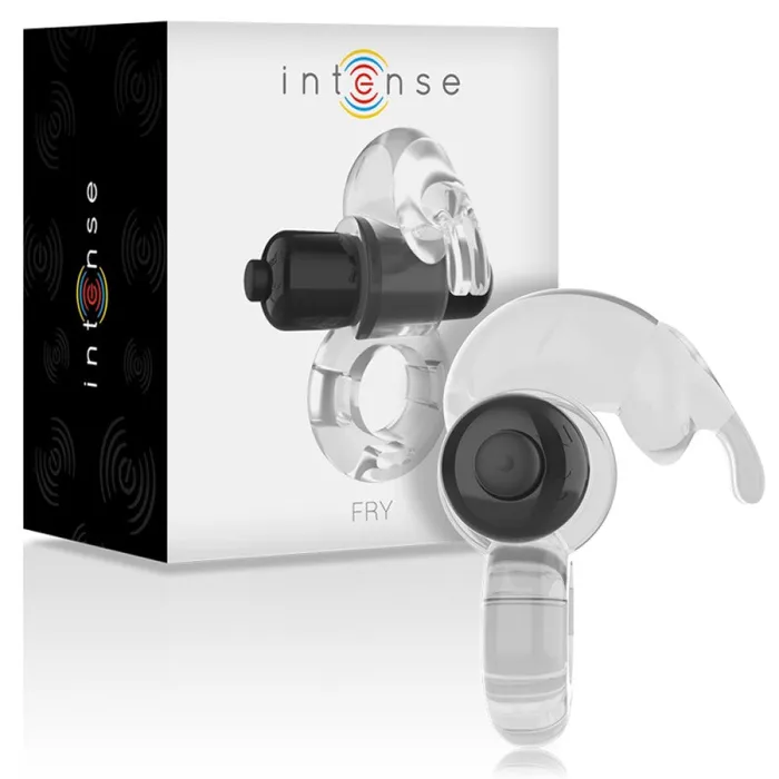 Transparent Vibrating Cock Ring With Clitoris Stimulator Fry Intense Male Sex Toys