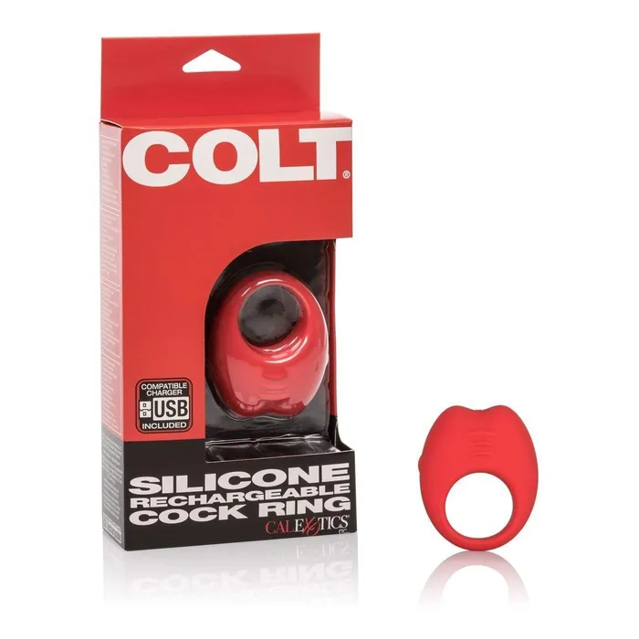 Colt Range Male Sex Toys COLT Silicone Rechargeable Cock Ring Red Colt Range Male Sex Toys COLT Silicone Rechargeable Cock Ring Red