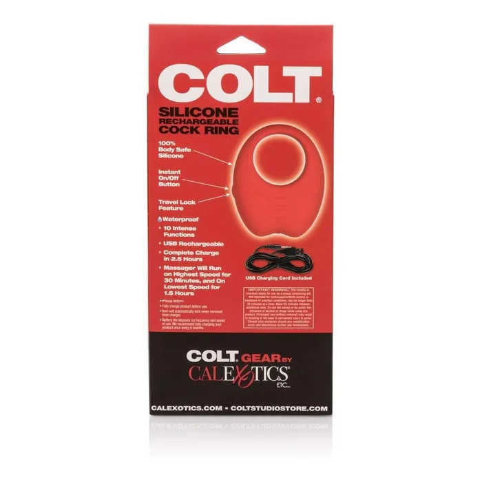 Colt Range Male Sex Toys COLT Silicone Rechargeable Cock Ring Red Colt Range Male Sex Toys COLT Silicone Rechargeable Cock Ring Red