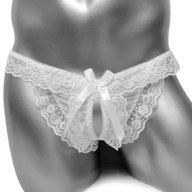 CHASTITY CAGE CO Vibrators Open Crotch Pink Lace Panty CHASTITY CAGE CO Vibrators Open Crotch Pink Lace Panty