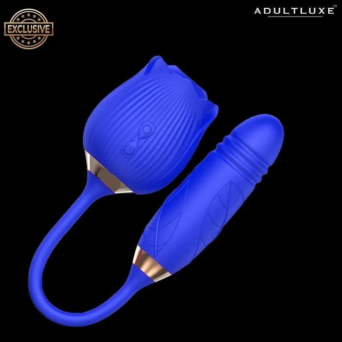 Female Sex Toys AdultLuxe Godsend Rose Sucker with Thrusting DildoNew Colors Available Bozatta