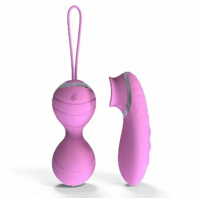 House of Dasein Kegel Exercisers Pink Purple 10 Speed Vibrating Kegel Remote Vibrator Ben Wa Balls Female Sex Toys