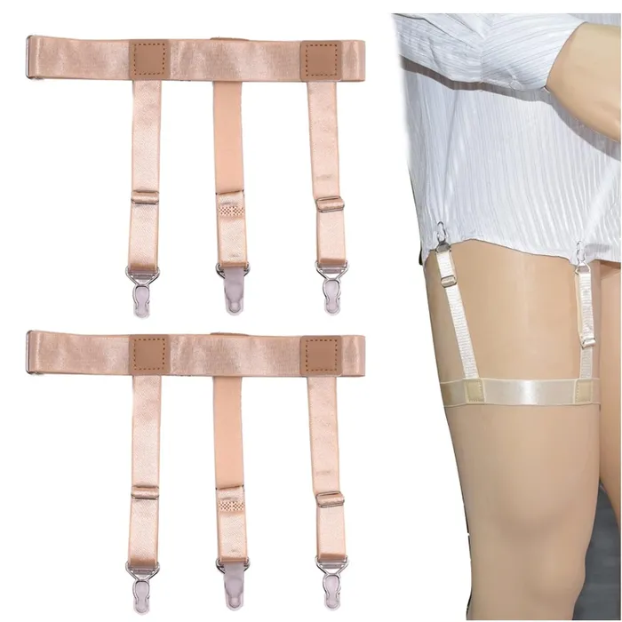 House of Dasein Male Sex Toys Garter Belts Adjustable Uniform Dress Shirt Stay Holders Elastic With Non Slip Locking Clamps