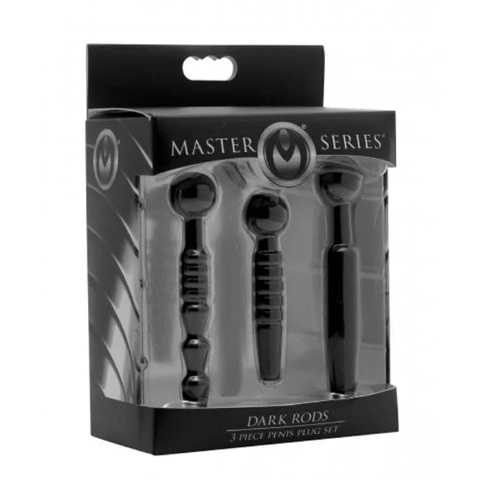 Male Sex Toys SD Variations Master Series Dark Rods 3 Piece Silicone Penis Plugs