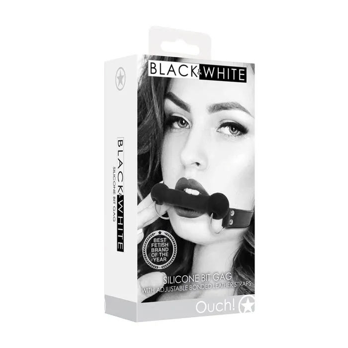 Anal SHOTS OUCH BLACK AND WHITE SILICONE BIT GAG