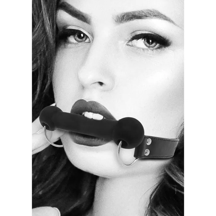 Anal SHOTS OUCH BLACK AND WHITE SILICONE BIT GAG Anal SHOTS OUCH BLACK AND WHITE SILICONE BIT GAG