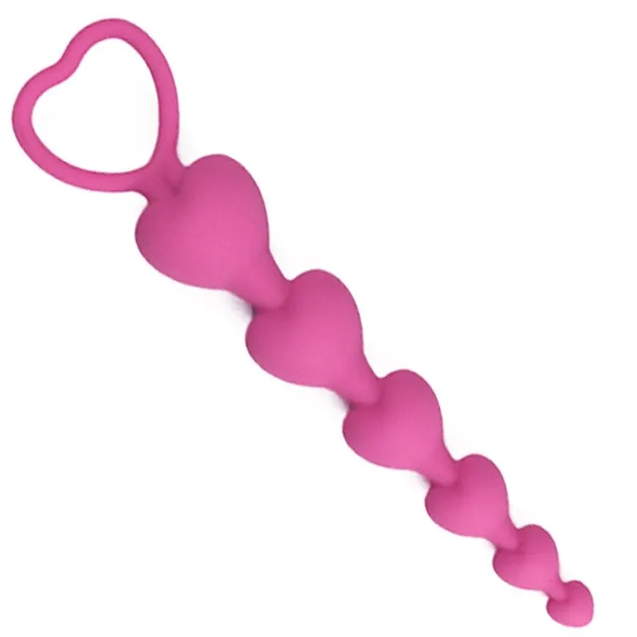 EVEs SECRETS Anal Heart Shaped Silicone Anal Beads Sexual Butt Plug Balls Sex Toys For Women
