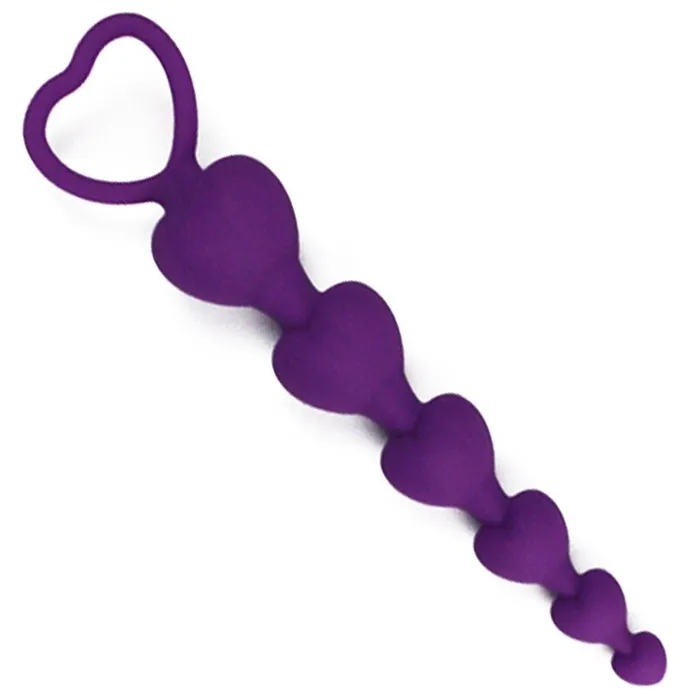 EVEs SECRETS Anal Heart Shaped Silicone Anal Beads Sexual Butt Plug Balls Sex Toys For Women