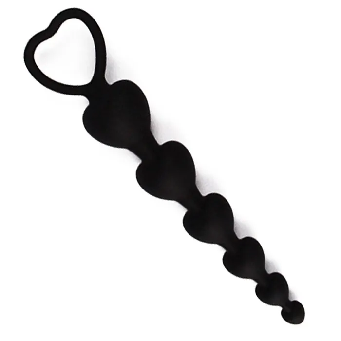 EVEs SECRETS Anal Heart Shaped Silicone Anal Beads Sexual Butt Plug Balls Sex Toys For Women
