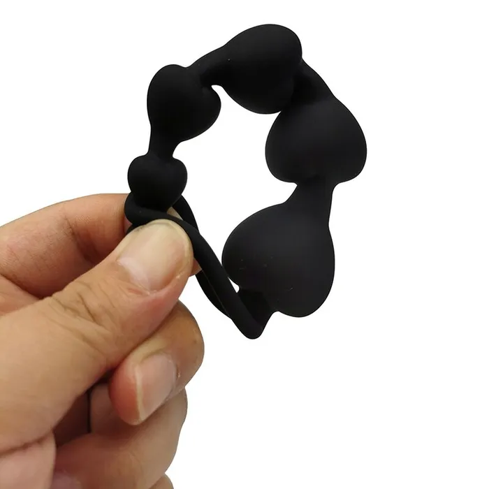 EVEs SECRETS Anal Heart Shaped Silicone Anal Beads Sexual Butt Plug Balls Sex Toys For Women