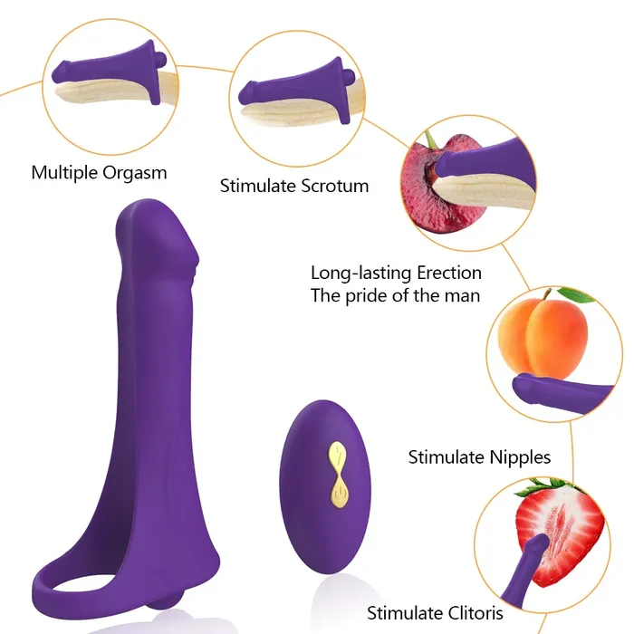 EVEs SECRETS Couples Wireless Silicone Double Penetration Vibrator RemoteControlled Waterproof Sex Toy for Couples