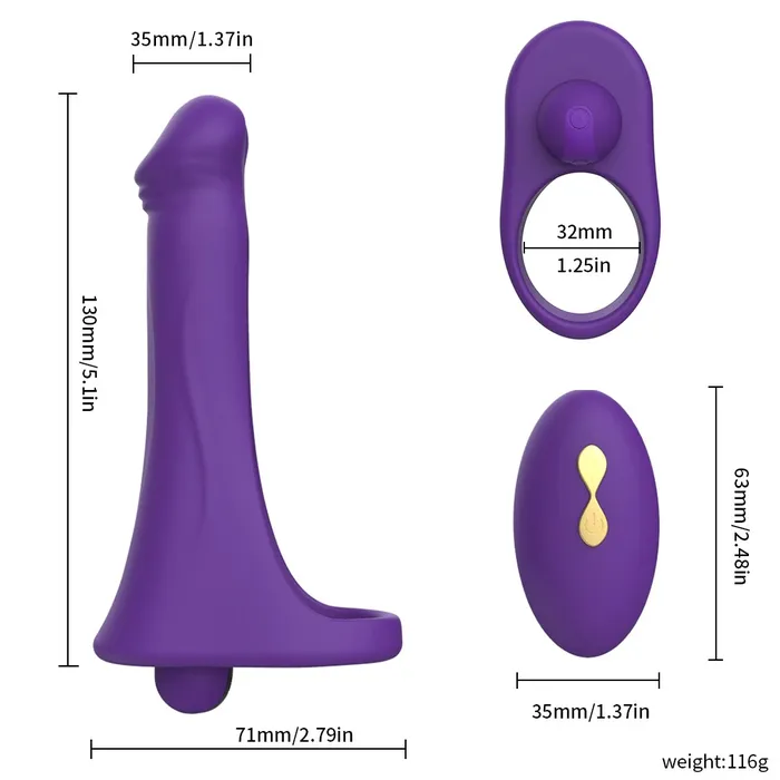 EVEs SECRETS Couples Wireless Silicone Double Penetration Vibrator RemoteControlled Waterproof Sex Toy for Couples