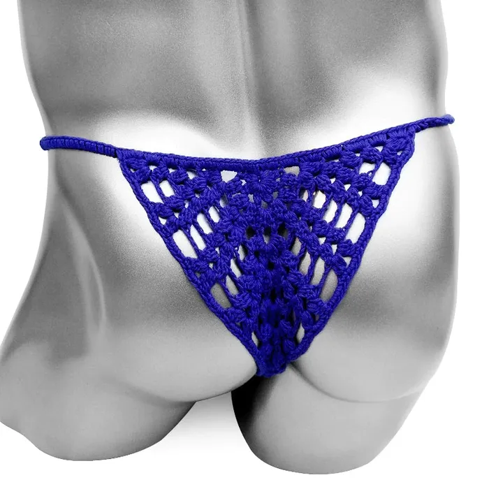 EVEs SECRETS Sexy Mens Handmade Lingerie Low Waist Cotton Crochet Panties Hollow Out Underwear Female Sex Toys