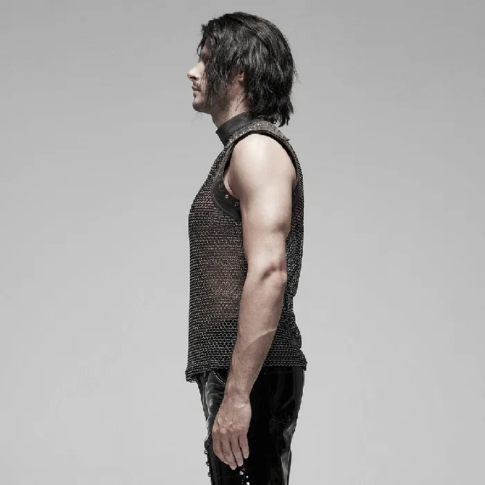 Female Sex Toys EVEs SECRETS Punk Mesh Vest for Men with Shoulder Zipper Closure