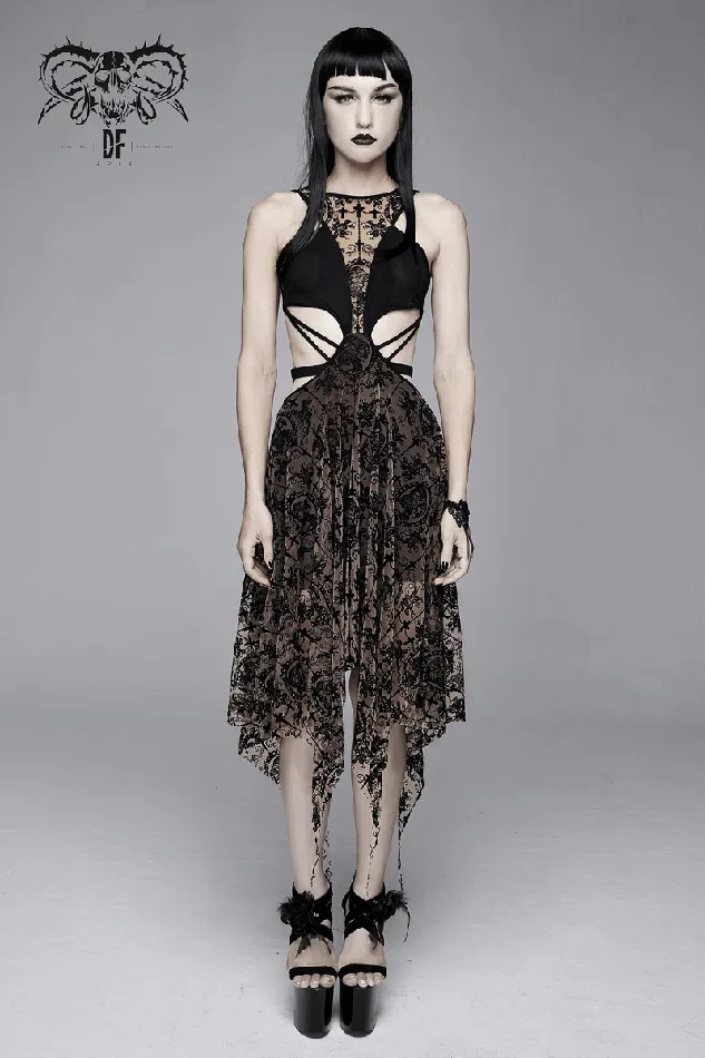 Vibrators EVEs SECRETS Sensuality Sleeveless Irregular Vintage Pattern Dress