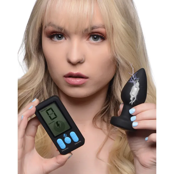 XR Brands Zeus Electrosex Anal EStim and Vibrating Anal Plug Black XR Brands Zeus Electrosex Anal EStim and Vibrating Anal Plug Black
