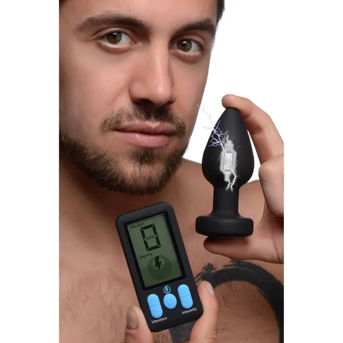 XR Brands Zeus Electrosex Anal EStim and Vibrating Anal Plug Black XR Brands Zeus Electrosex Anal EStim and Vibrating Anal Plug Black