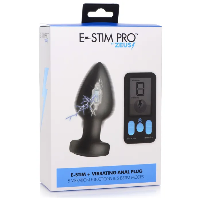 XR Brands Zeus Electrosex Anal EStim and Vibrating Anal Plug Black XR Brands Zeus Electrosex Anal EStim and Vibrating Anal Plug Black