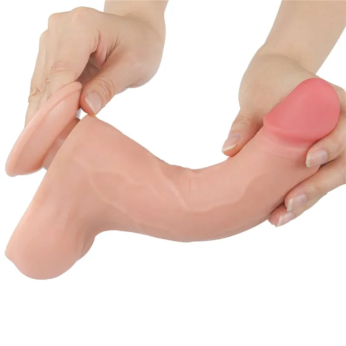 Dildos LOVETOY 85 Sliding Skin Dual Density Dildo Flesh