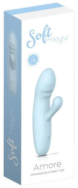 Female Sex Toys Playful Amore Rechargeable Rabbit Vibrator Soft by Playful