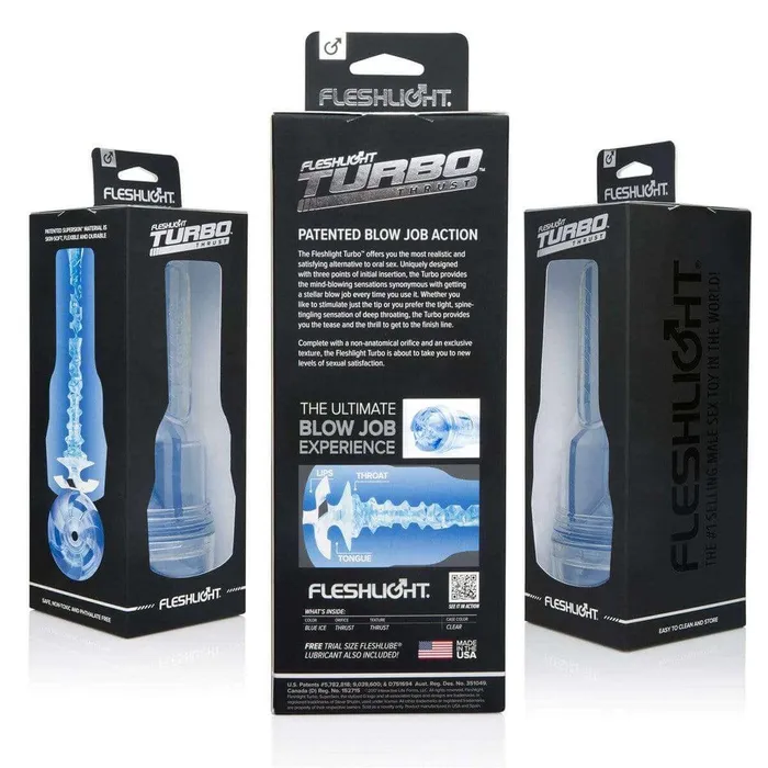 Fleshlight Vibrators Fleshlight Turbo Thrust Blowjob Simulator Blue Ice