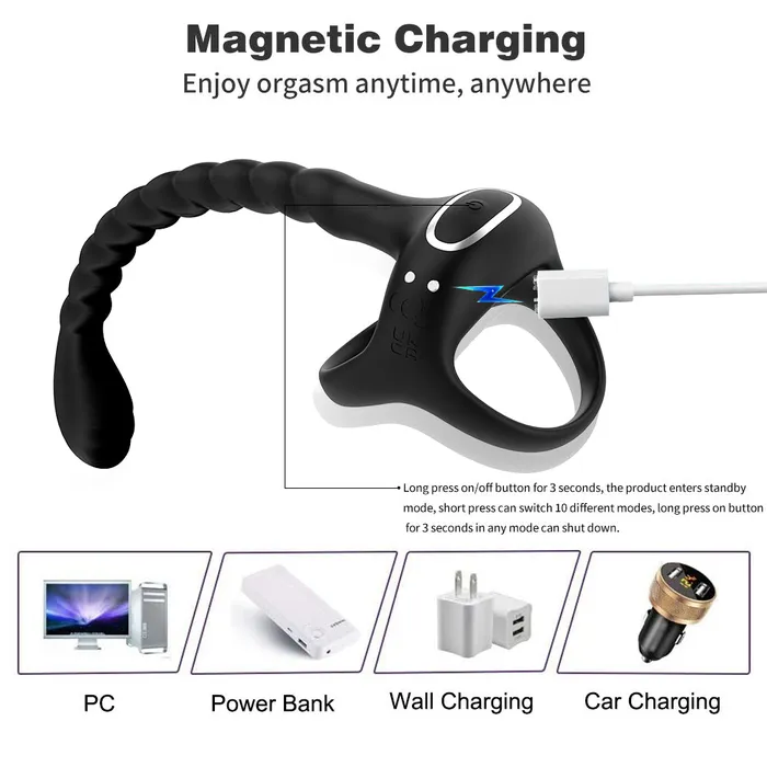 FRISKY BUSINESS SG Male Sex Toys Johnson Jolt APP Control Penis Stimulator with Cock Ring