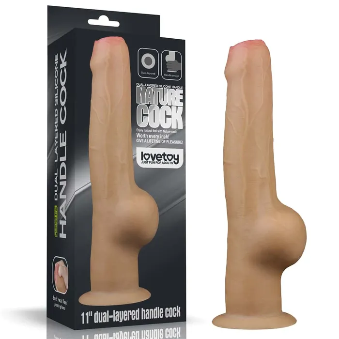 LOVETOY Dildos 11 Dual Density Dildo Handle Foreskin Cock