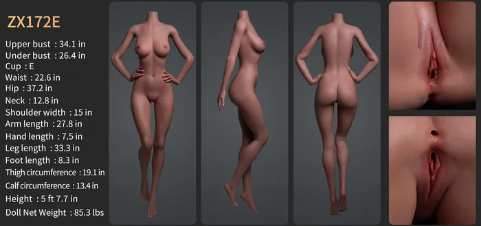 Male Sex Toys ZELEX DOLL Zelex Doll SLE Series 172 cm E Silicone ZXE2032 Movable Jaw