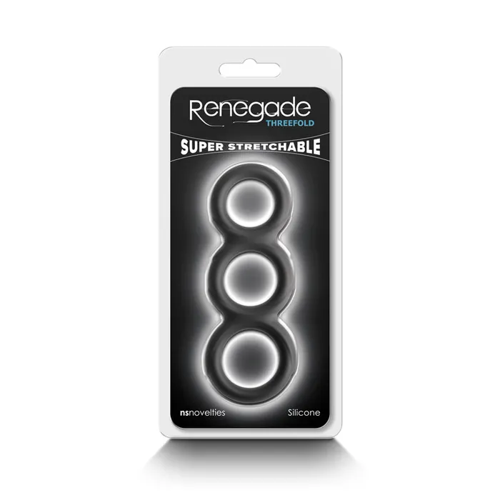 Renegade Threefold Cock Ring Black NS Novelties Male Sex Toys Renegade Threefold Cock Ring Black NS Novelties Male Sex Toys